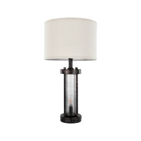 VEVOR Table Lamps Set of 2, Dimmable Farmhouse Bedside Nightstand Lamps, Vintage Lamp with LED Bulb and Linen Shades