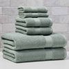 Signature Soft Solid Cotton 6 Piece Bath Towel Set,Green River