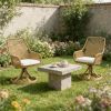 Courtyard chair, set of two swivel chairs, dining chair, khaki color (chair only)