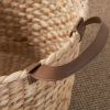 Water Hyacinth Woven Round Multi Use 16" Storage Basket - Natural Brown