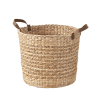 Water Hyacinth Woven Round Multi Use 16" Storage Basket - Natural Brown