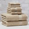Signature Soft Solid Cotton 6 Piece Bath Towel Set,Almond Biscuit
