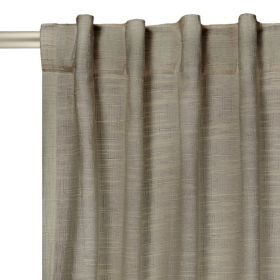 Textured Solid Chenille Blackout Single Curtain Panel, Grey Bisque, 50"W x 95"L