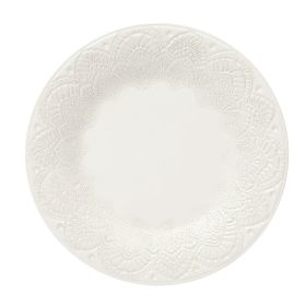Vintage Lace Stoneware Salad Plate, Linen