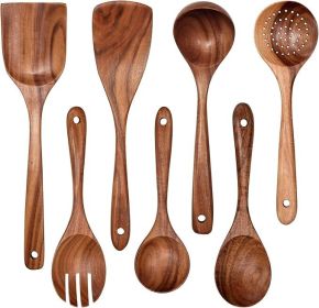 Wooden Non-Stick Kitchen Pan Toolset 7 Pieces Set,