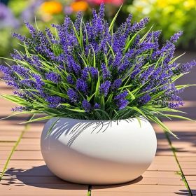 24 Bundles Artificial Plants Flowers Outdoor  Faux Lavender Flowers with Monkey