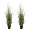 VEVOR Artificial Grass Plant, 2 Pack 47 inch Reed Flower Grass in Pot