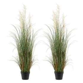 VEVOR Artificial Grass Plant, 2 Pack 47 inch Reed Flower Grass in Pot