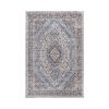 LOOM & LUXE Collection 8X10 Blue/Cream/Bordered Non-Shedding Living Room Bedroom Dining Home Office Stylish and Stain Resistant Area Rug