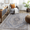 LOOM & LUXE Collection 8X10 Blue/Cream/Bordered Non-Shedding Living Room Bedroom Dining Home Office Stylish and Stain Resistant Area Rug