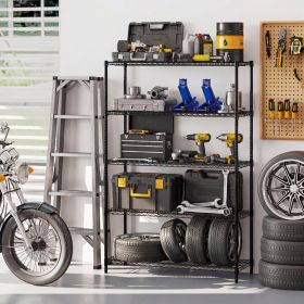 5-Tier Metal Storage Shelving Unit with V-Shaped Wire Rack