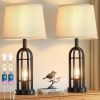 Black Table Lamps for Living Room Set of 2 Farmhouse Lamps for Night Stands