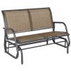 Outsunny 2-Person Outdoor Glider Bench, Patio Double Swing Rocking Chair Loveseat w/Powder Coated Steel Frame for Backyard Garden Porch