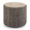 Larissa - Round Braided Pouf - Natural