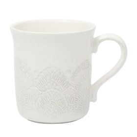 Vintage Lace Stoneware Mug, Linen