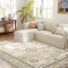 5x7 Area Rug, Indoor Boho Machine Washable Carpet for Living Room, Bedroom, Dining Room, Kitchen, Blue