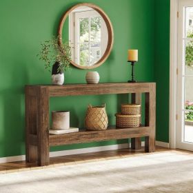 63-Inch Narrow Long Console Table for Living Room, Farmhouse Wood Entryway Table for Hallway, Sofa