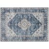 8x10 Area Rug, Vintage Washable Rug, Non-Slip Floor Carpet for Living Room, Bedroom, Dining Room, Blue