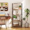 5-Tier Industrial Bookshelf Display Storage Rack with Metal Frame
