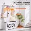 VEVOR Hall Tree Entryway Bench, LED Coat Rack with Shoe Storage, 42" Wide Mudroom bench with Storage and Seating