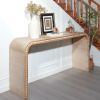 Natural wood Console Table, 59in Entryway Table, Curved Waterfall-style Table,Console table with wood beads,Entrance Table for Entryway, Hallway
