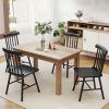 Dining Chairs Set of 4, Farmhouse Wood Kitchen Chairs with Rubber Wood Frame, Spindle Back for Dining Room, Black