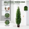 VEVOR Artificial Cedar Topiary Tree, 60 inch Tall (2 Pieces), with Extra Leaves & Pot Faux Evergreen Fake Pine Cypress Trees Plant
