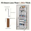 Fabric Hanging Storage Organizer with 5 Large Pockets, Over-the-Door Closet and Shoe Organizer for Bedroom, Bathroom, Pantry, and Home Storage