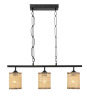 Elysian Three Lights Island With Natural Rattan Shade Farmhouse Chain Ceiling Lamp