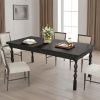 Wood Black Dining Table for 4-6 People, 62' Farmhouse Large Rectangle Kitchen Table, Modern Dinner Table Kitchen & Dining Room Furniture