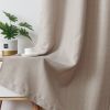 Linen Textured Curtains 84 inches Taupe Bedroom Living Room Window Curtain Set Light Filtering Drapes Grommet Top 2 Panels