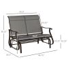 2-Person Glider Bench, Outdoor Chair with Breathable Mesh Fabric, Smooth Motion, Rocking Glider for Backyard, Lawn, Mixed Grey