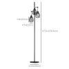 Industrial Floor Lamp with 3 Hanging Wire Lampshades, Dimmable Standing Lamp for Living Room, Bedroom, Dining Room, Study, Black