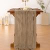 Nude Brown Cheesecloth Table Runner Fall Thanksgiving Boho Rustic Gauze 120 inch 10FT Cheese Cloth Runner for Wedding Party Baby Shower Birthday Home