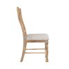 Traditional Farmhouse Style Chairs Set of 2, Wheat Finish Textured Fabric Upholstered Vertical Slat-Back Side Chair.