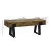 Garden Bench with Metal Legs, Rustic Wood Effect, Concrete Entryway Bench, for Patio, Park, Porch, Lawn, Natural/Black