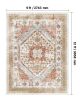 VEVOR Area Rug, 9 x 12 ft Large Washable Rug, Non-Slip and Tear-Resistant Soft Carpet, Pet & Child Friendly Vintage Area Rugs, Indoor Mat for Bedroom