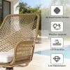 Courtyard chair, set of two swivel chairs, dining chair, khaki color (chair only)