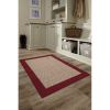 Machine Washable Faux Sisal Brown Border Indoor Accent Rug Set, 3-Piece Set