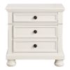 Bedroom Furniture White Finish Bun Feet Nightstand with Hidden Drawer Casual Transitional Bed Side Table
