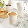 Vintage Lace Ceramic Mug Set, Linen, 4-Pack