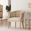 Accent Chair Rubber Wood Beige Natural