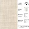Linen Textured Curtains 84 inches Beige Bedroom Living Room Window Curtain Set Light Filtering Drapes Grommet Top 2 Panels