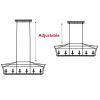 6-Light Kitchen Island Lighting Linear Chandelier Farmhouse Large Black Pendant Lighting for Dining Room Over Table