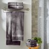 Signature Soft Solid Cotton 6 Piece Bath Towel Set,Grey Flannel