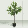 Potted Fake Plant, Lifelike Laurel Artificial Tree with 345 PEVA Leaves for Home Decor, Green