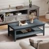 Farmhouse Coffee Table Rustic Cocktail Center Table with Thickened Tabletop