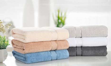 Kathy Ireland Zero Twist Cotton Plush Bath Sheet Towel (Color: Cream)