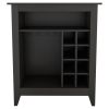 Future Bar Cabinet, Six Built-in Wine Rack, One Open Drawer, One Open Shelf, Carbon Espresso