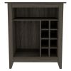 Future Bar Cabinet, Six Built-in Wine Rack, One Open Drawer, One Open Shelf, Carbon Espresso